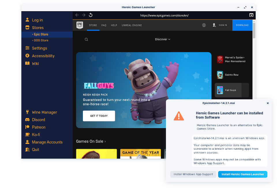 zorin os heroic games