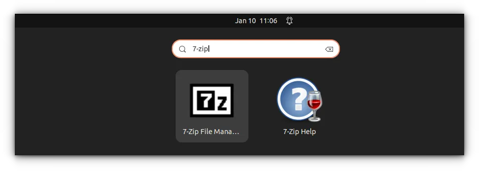 Ouvrir 7Zip à partir d'Ubuntu Vue d'ensemble des activités