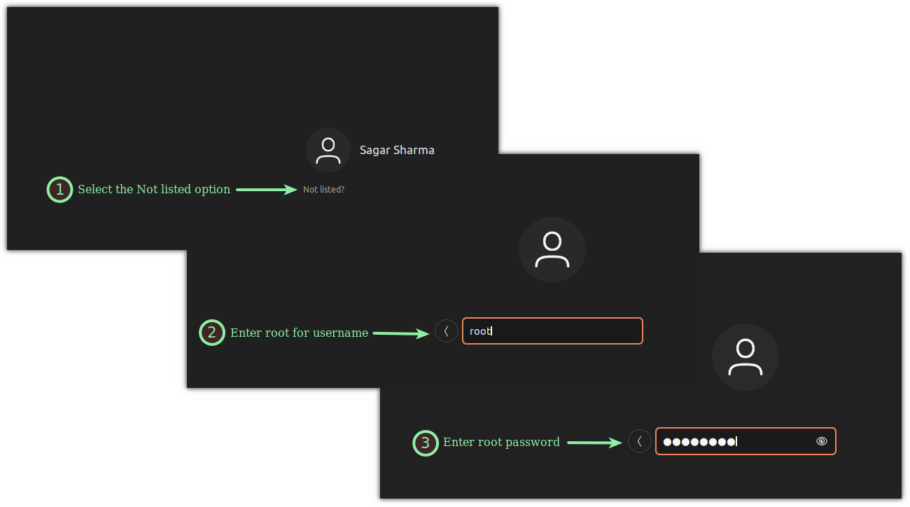 Connectez-vous en tant que root sur le bureau Ubuntu