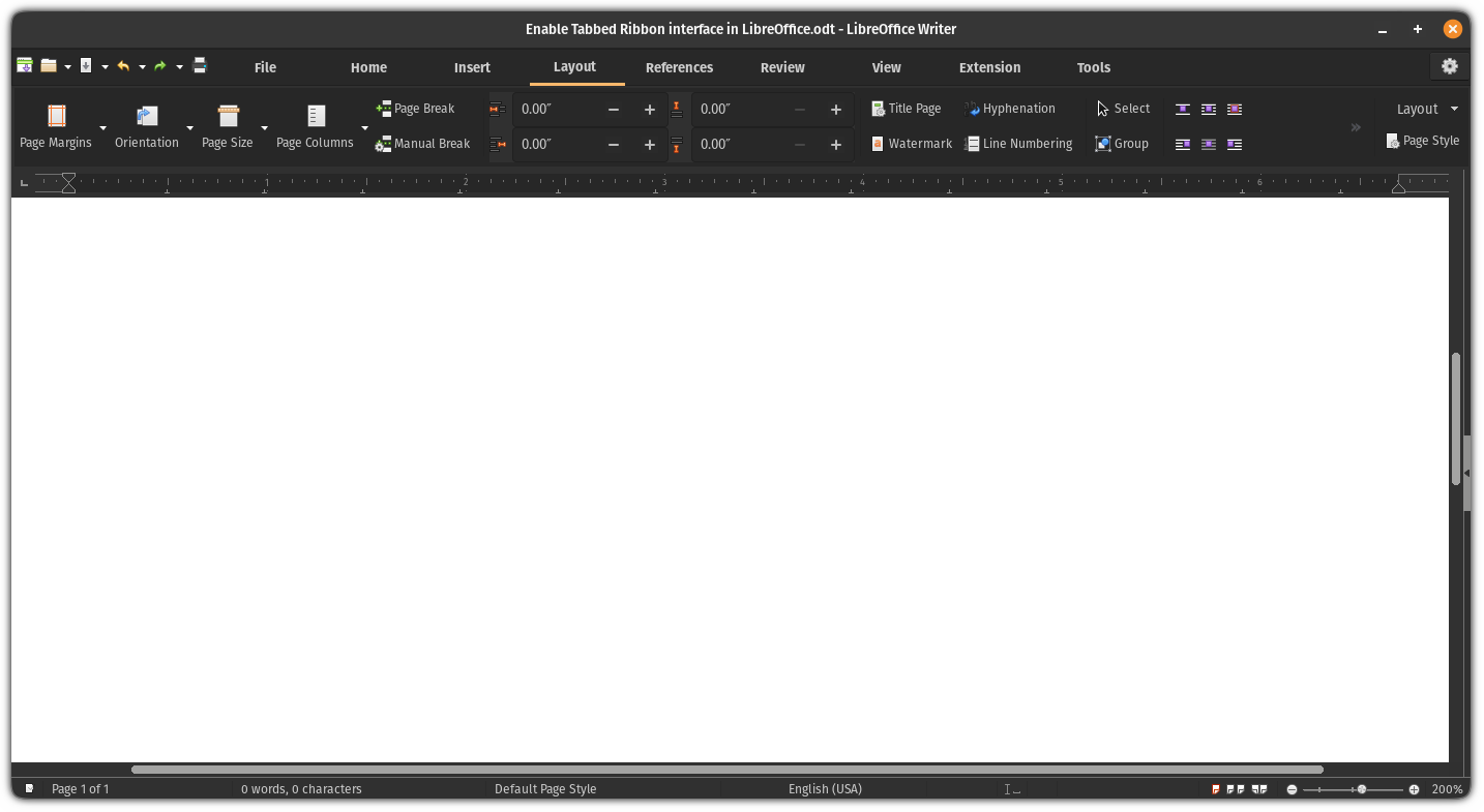 Interface ruban dans LibreOffice