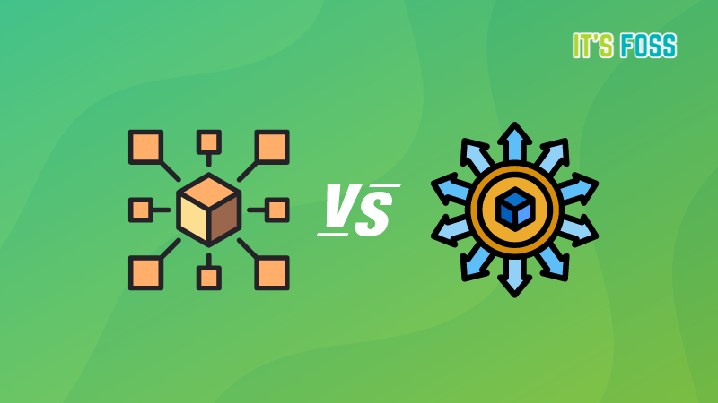 flatpak vs snap decentralized vs centralized illustration