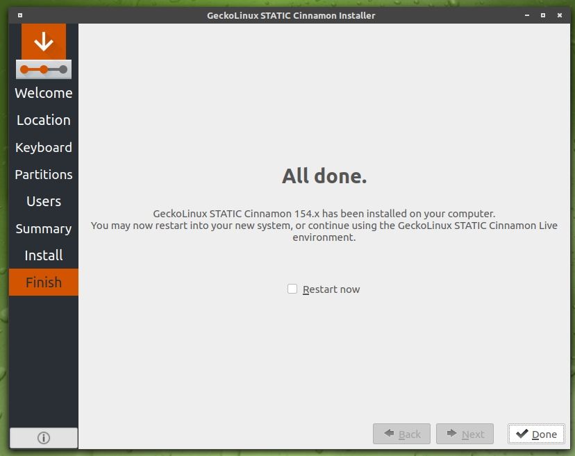 geckolinux instllation complete