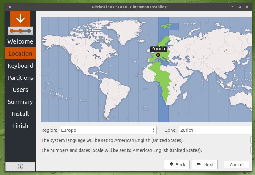 geckolinux installer region