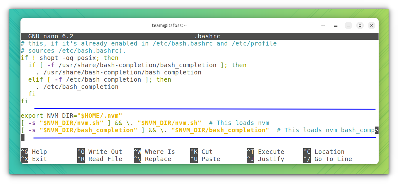 Removing nvm entries from bash configuration files