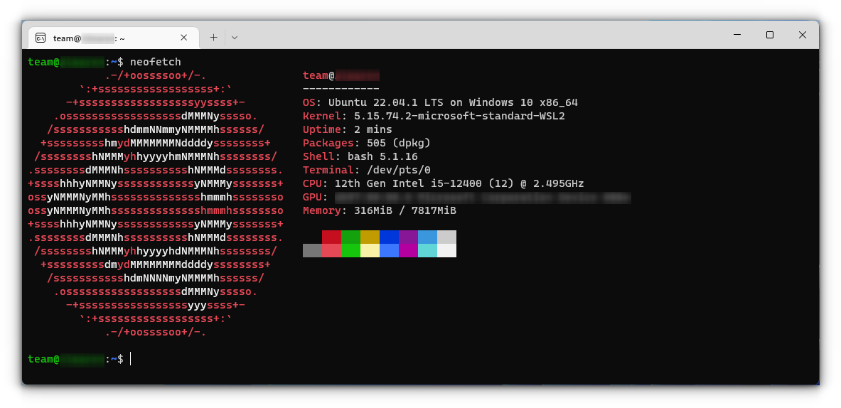 Running Ubuntu in WSL