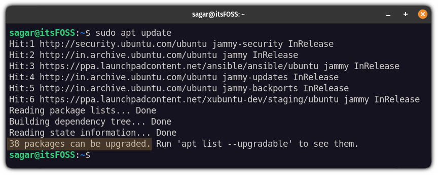 update repository in ubuntu