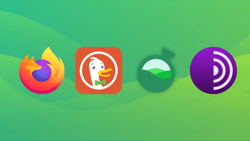 logo for mozilla duckduckgo bromite and tor browsers