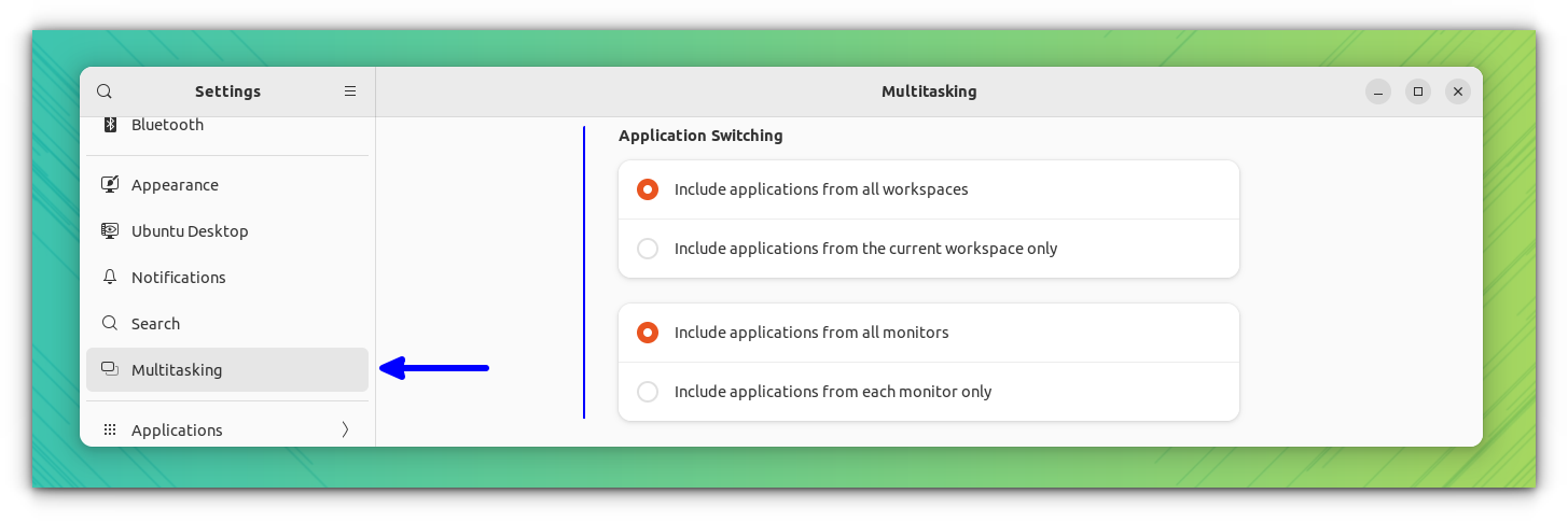 Application Switching across workspaces