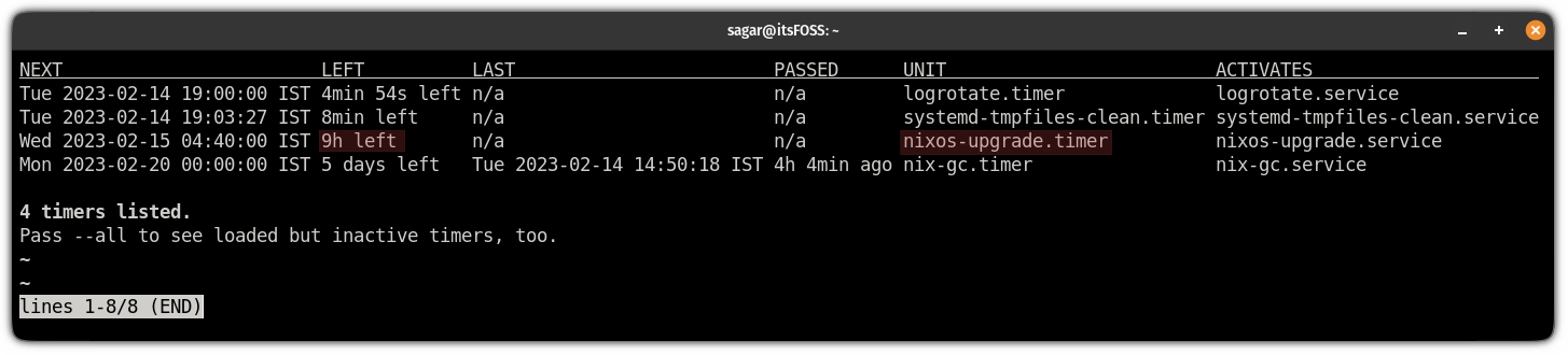 minuterie de mise à niveau automatique dans nixos