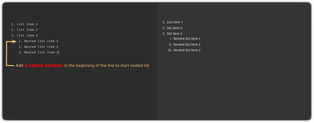 How To Create Nested Lists In Markdown