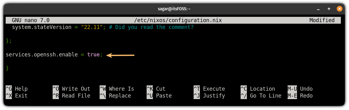 enable openssh on NixOS