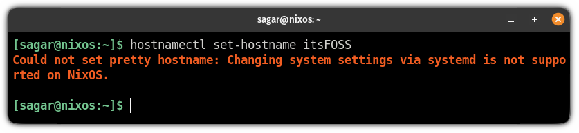 error changing hostname in nixos
