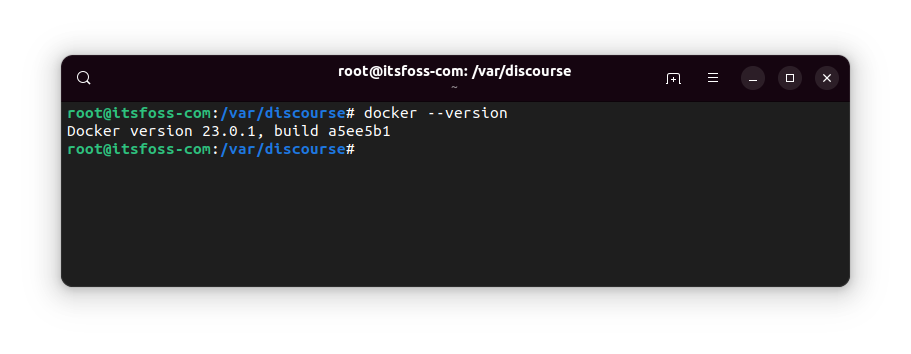 Version Docker installée