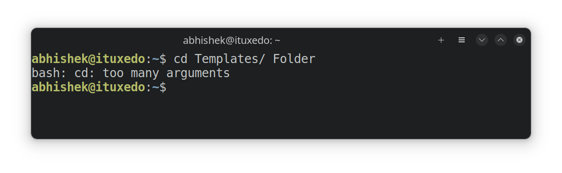 Too many arguments error in Linux terminal
