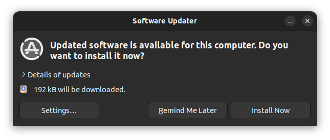 Ubuntu Update Manager GUI tool