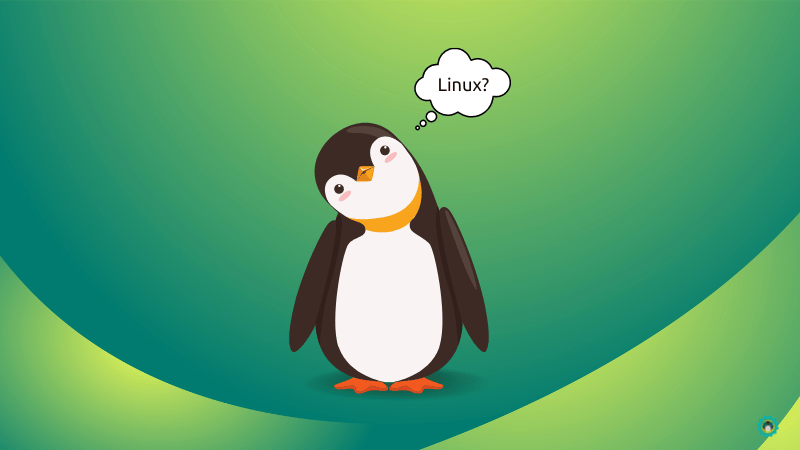 a tux thinking what Linux is