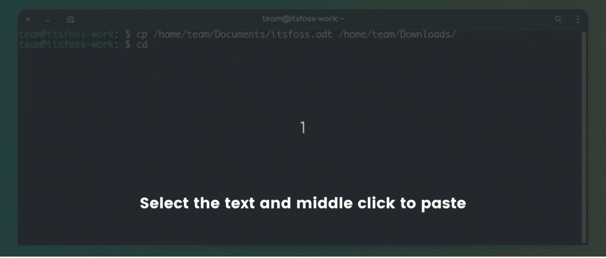select the text using mouse and use middle click to paste