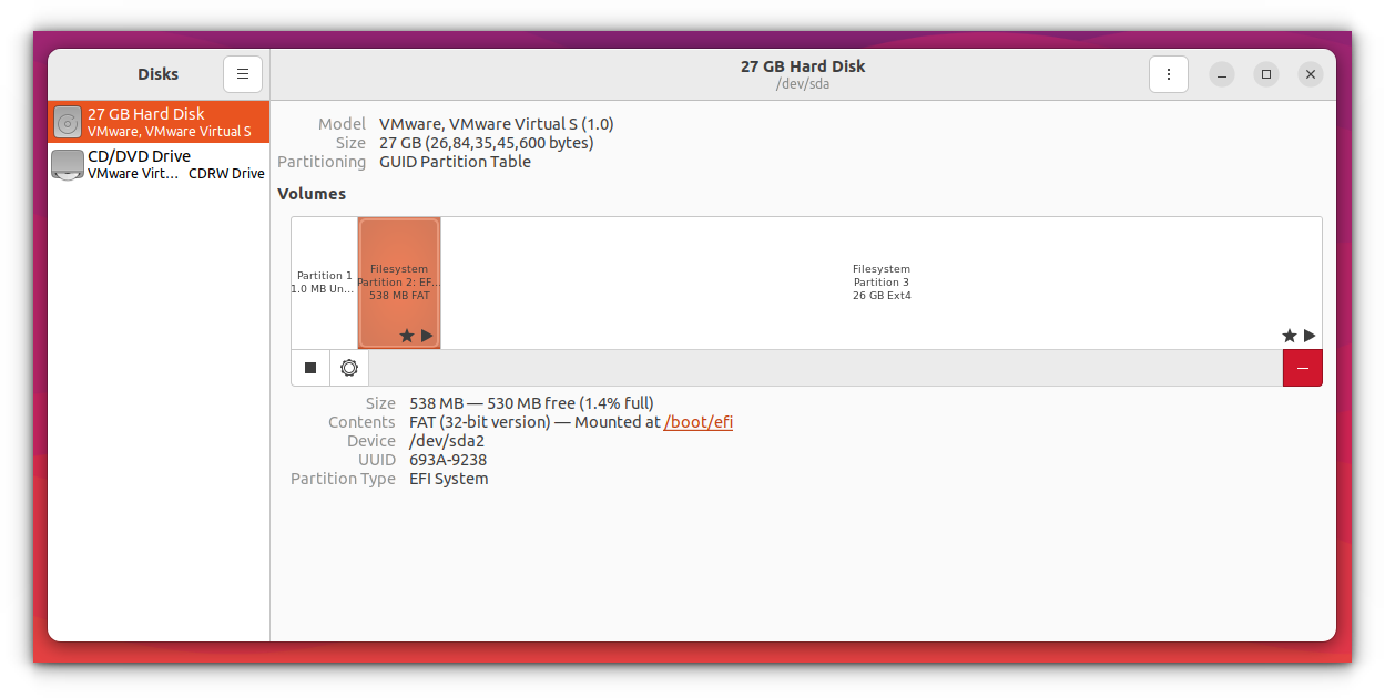 Ubuntu automatically created partition, which is shown in disk view