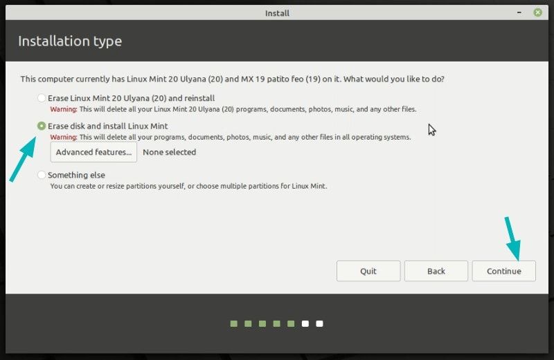 Erase and Install Linux Mint