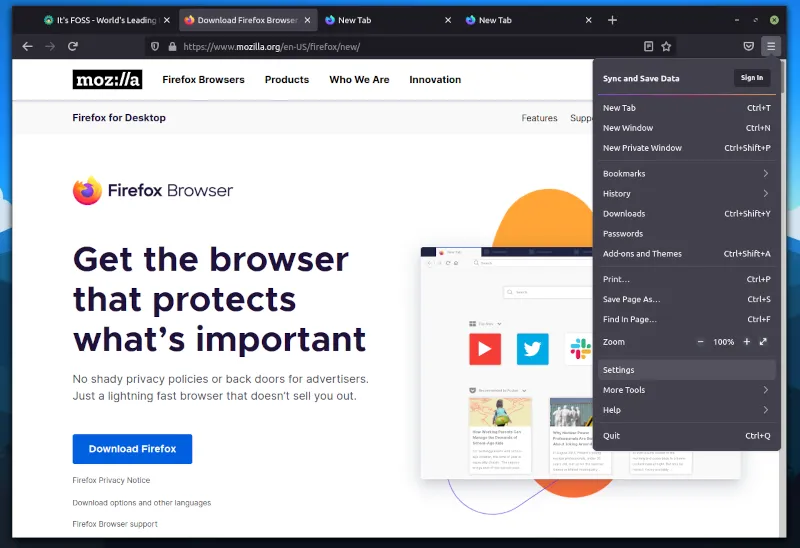 Mozilla Firefox web browser displaying multiple tabs