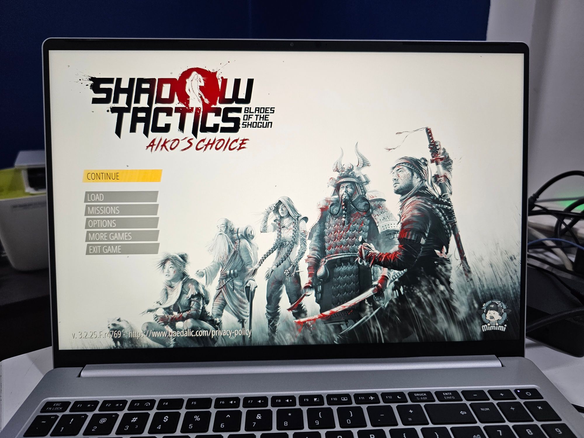 Shadow Tactics game on TUXEDO OS InfinityBook Pro