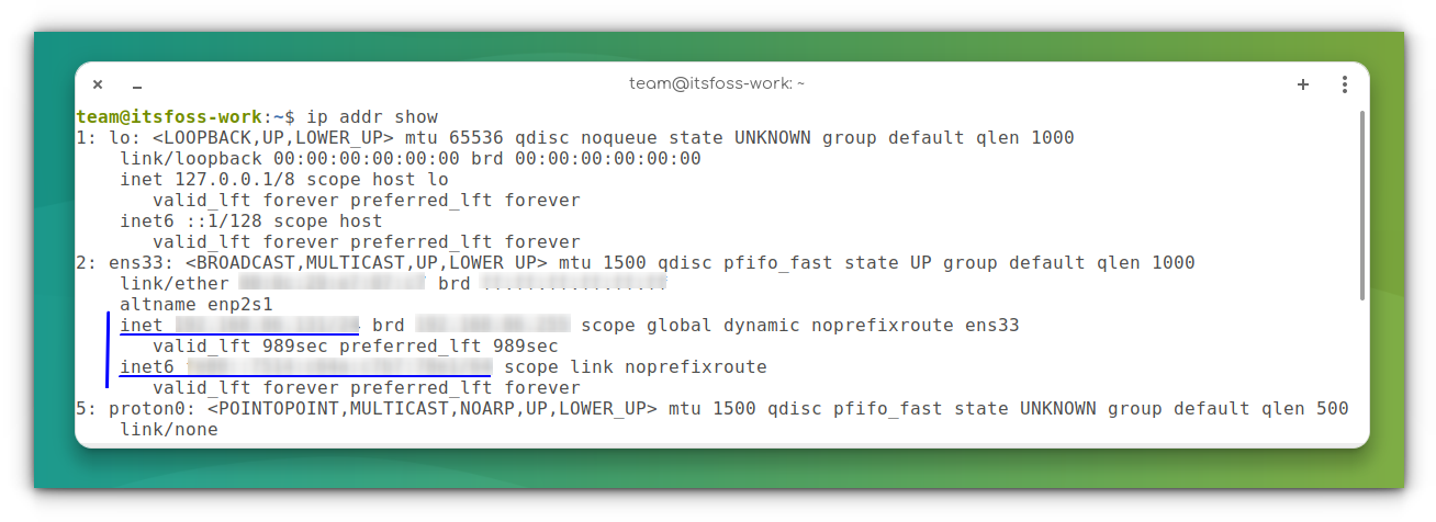 Display IP Address in Ubuntu Linux