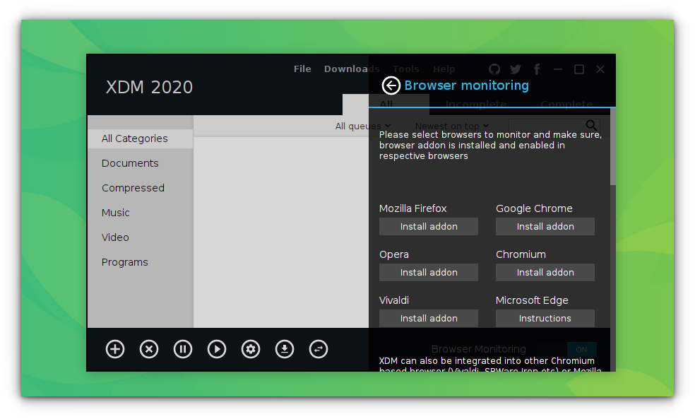 Xtreme Download Manager opening screen