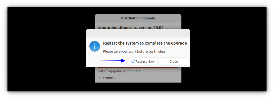 ubuntu 23.04 upgrade restart