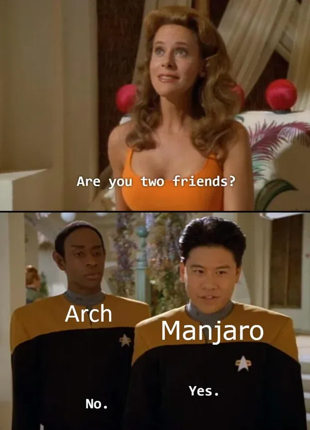 Arch Manjaro Startrek meme