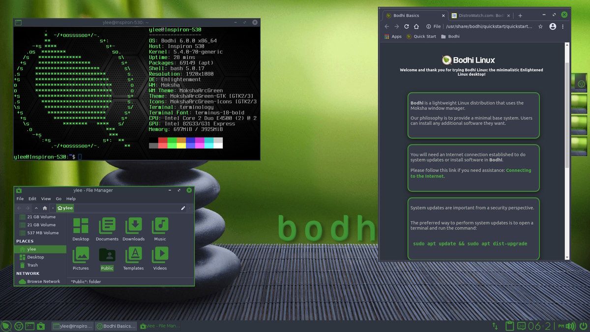 capture d'écran bodhi linux 6