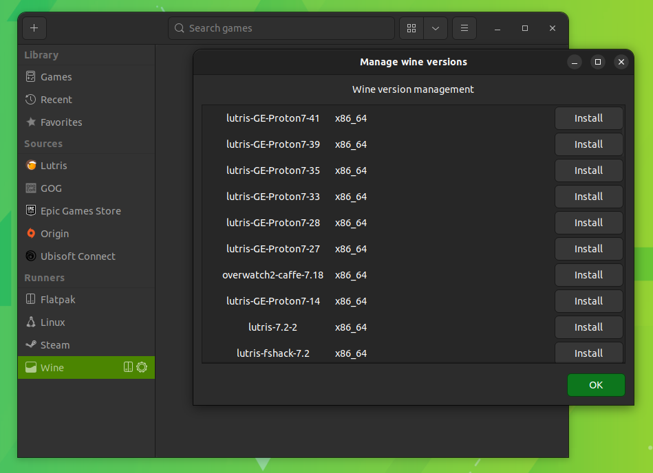 The itch.io app can now use a system installed Wine on Linux for Windows-only games