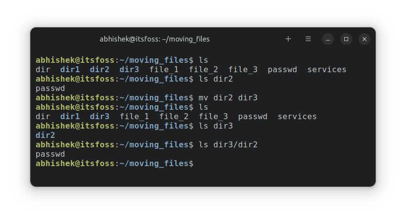Moving folders in Linux command line