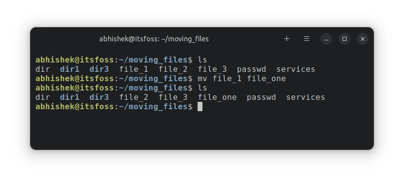 Rename files with mv command