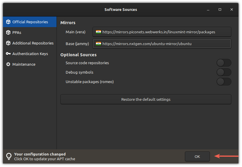 Enable the fastest mirrors for Linux Mint