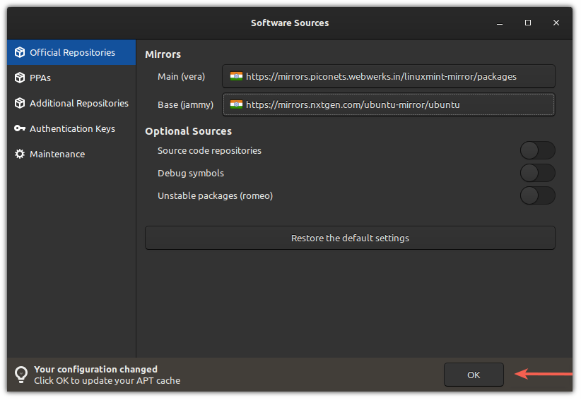 Activez les miroirs les plus rapides pour Linux Mint