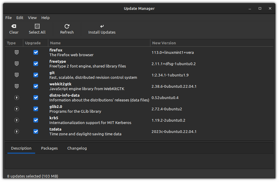 List outdated packages in Linux Mint