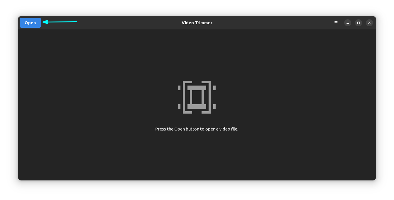 Open a Video file from local storage in Video Trimmer Application
