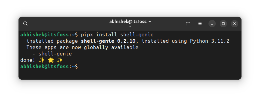 Installing a package with Pipx