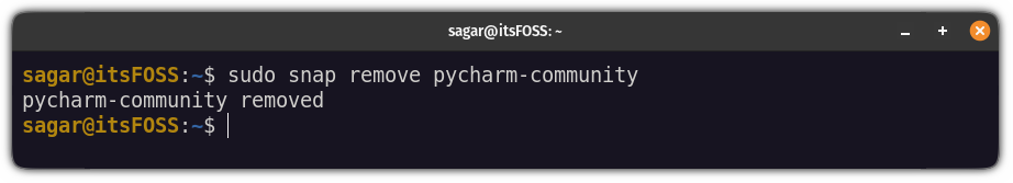 remove PyCharm snap version from ubuntu