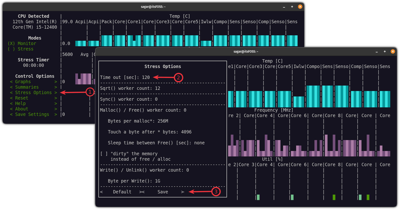 définir le temps pendant lequel le processeur de test de stress sous Linux