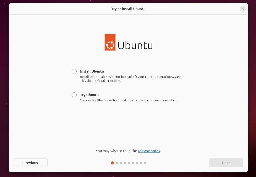 try or install ubuntu