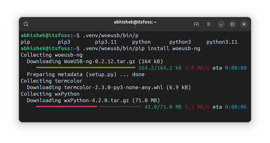 Installation de packages Python à l'aide de Pip dans un environnement virtuel