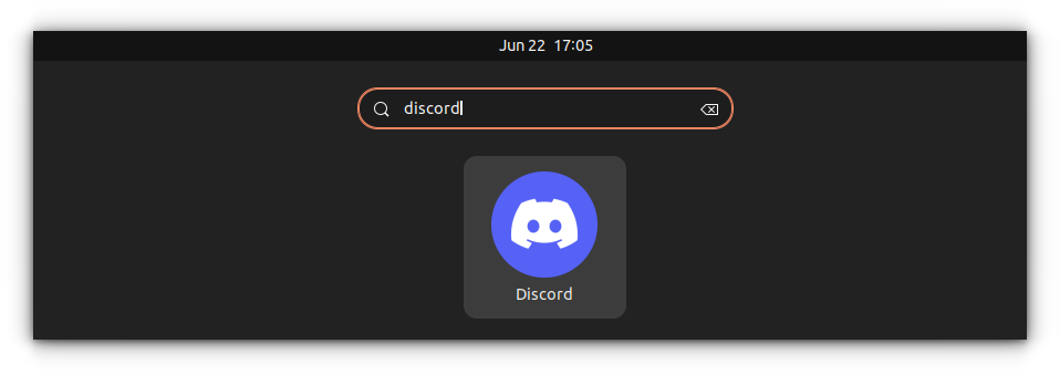 Discord appears in the system menu