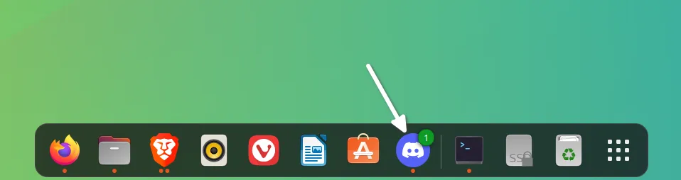Discord notification number displayed in Dock
