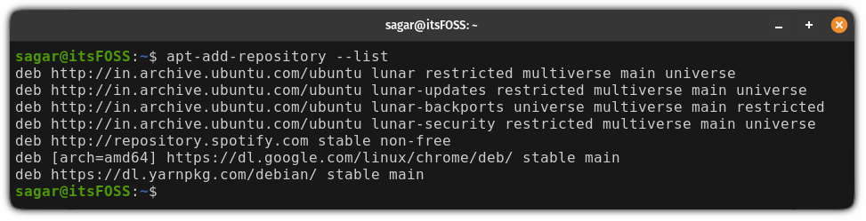 list enabled repositories in Ubuntu