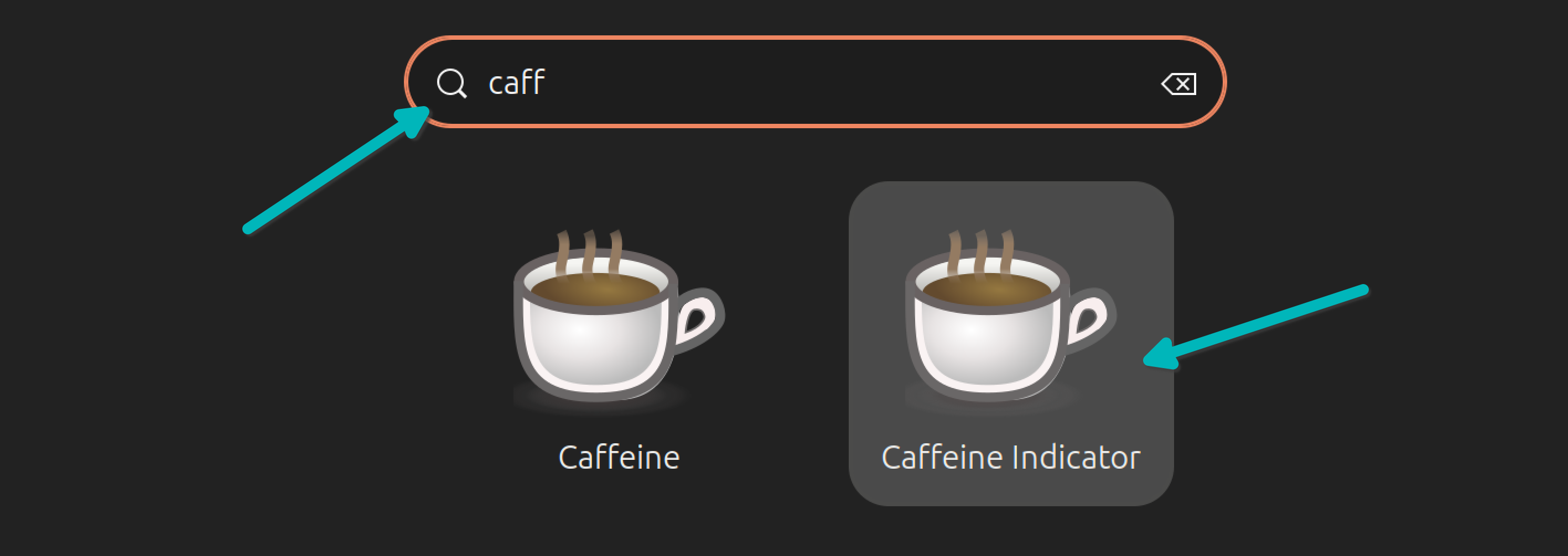 Démarrer l'application Caféine sous Linux