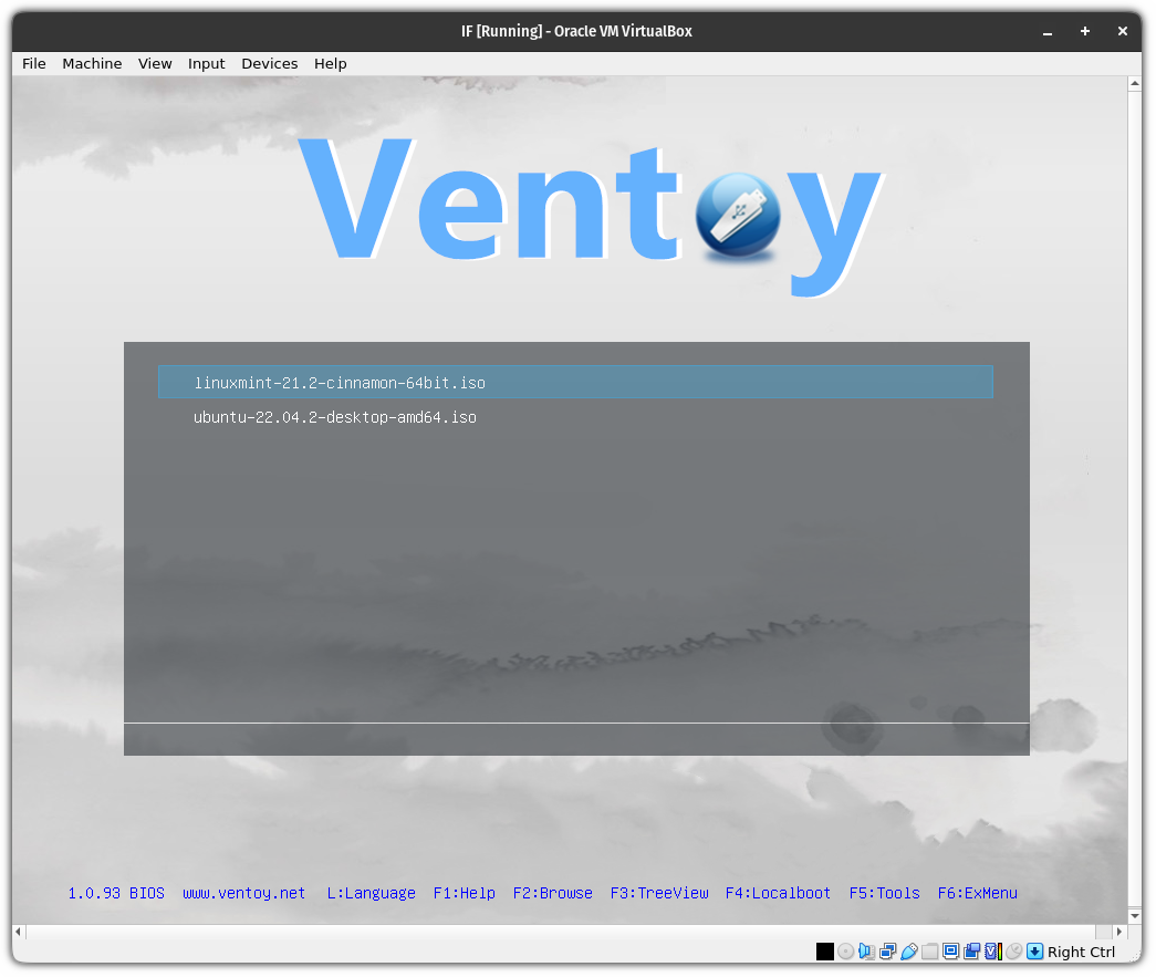 Create Ventoy USB and boot from Virtual machine in Linux