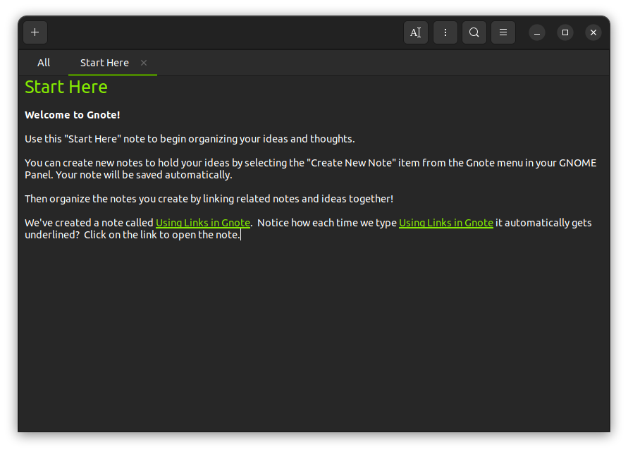 a screenshot of gnote