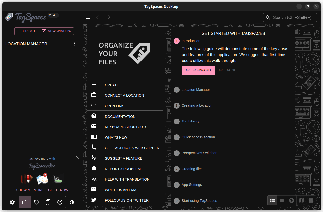 a screenshot of tagspaces