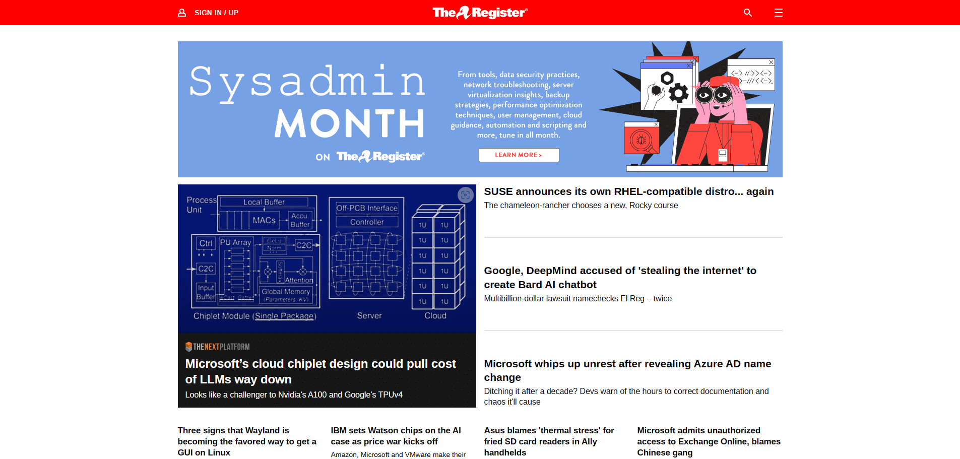 a screenshot of the register's homepage